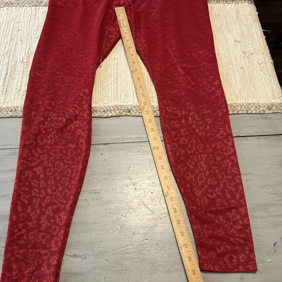 Fabletics Red High Waisted Leopard Mesh Leggings Sports Bra Set Sz XXL Sheer - Picture 5 of 12